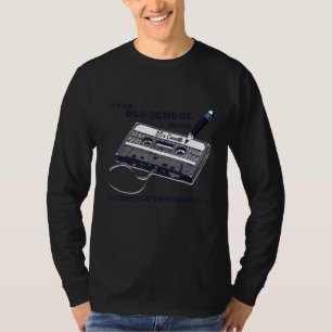 Old School 80s Cassette Tape Pencil Roll Fix Throw T-Shirt