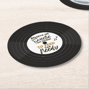 Old School 90's Hip Hop Birthday/Baby Shower  Round Paper Coaster