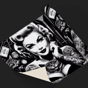 Old School Alternative Tattooed Girl Wrapping Paper