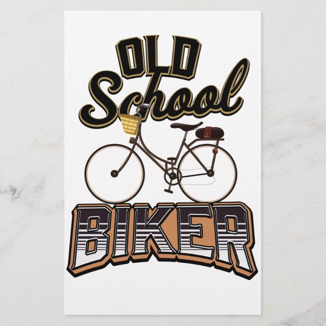 Old School Biker cyclist Stationery (Front)