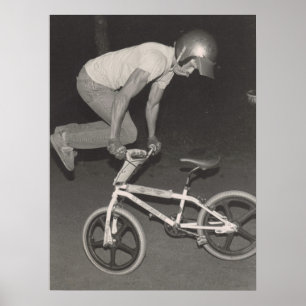 Old school BMX freestyle rider, 1986 Poster