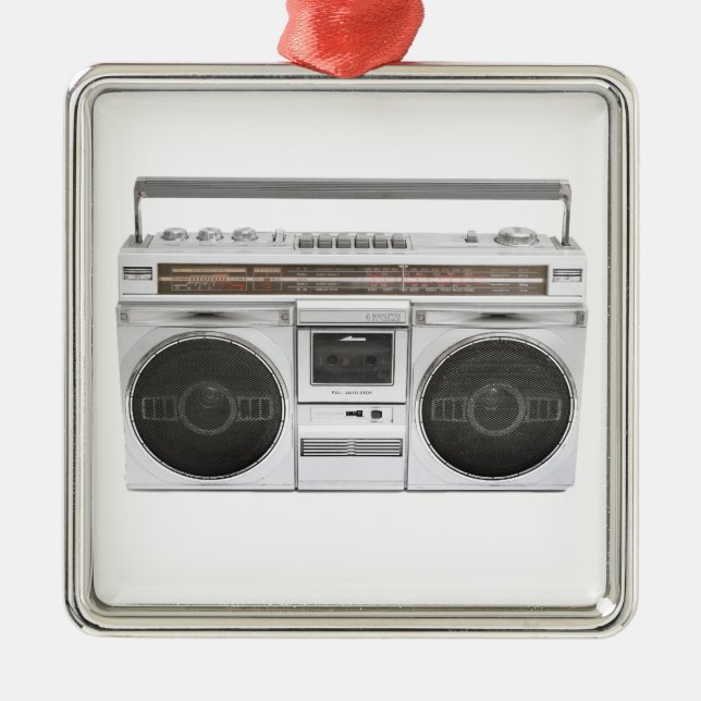 Old School Boombox Radio Metal Tree Decoration (Front)