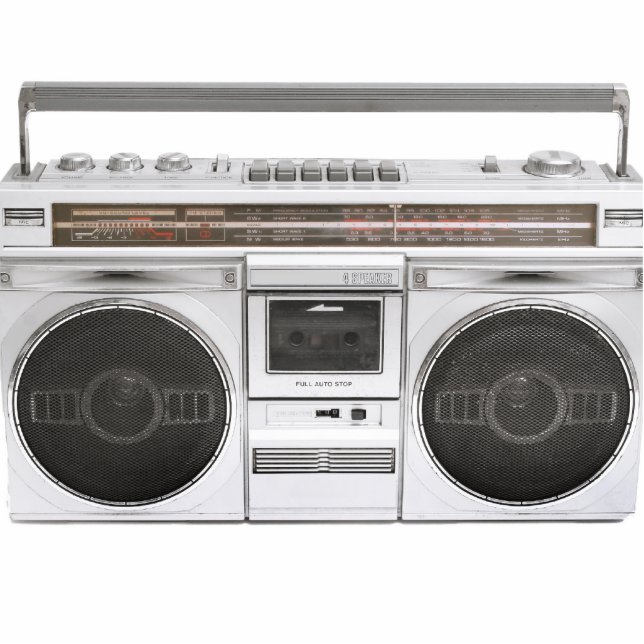 Old School Boombox Radio Standing Photo Sculpture (Front)