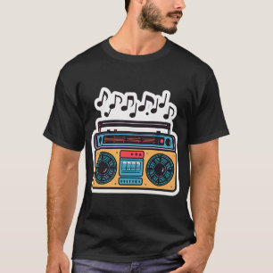 Old School Boombox Sticker — Retro Music Lover D T-Shirt