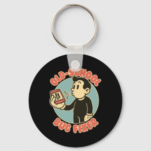 Old School Bug Fixer Retro Arcade Gamer Vintage 80 Key Ring