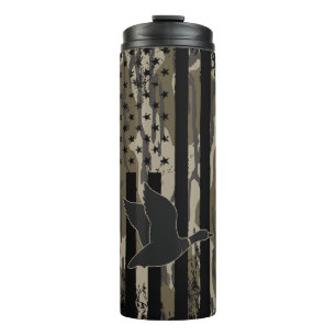 Old School Camo Duck Hunting American USA Flag Thermal Tumbler