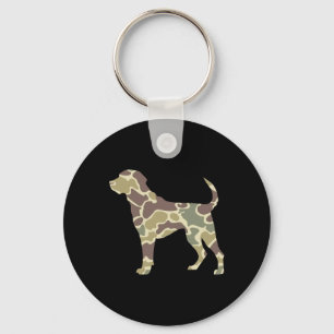Old School Camo Hunting Dog Key Ring
