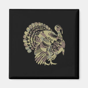 Old School Camo Turkey Hunting Thankgiving Gift  Magnet