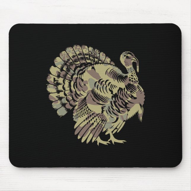 Old School Camo Turkey Hunting Thankgiving Gift  Mouse Mat (Front)