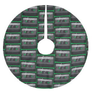 Old School Cassette distressed Brushed Polyester Tree Skirt