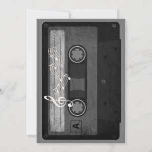 Old School Cassette distressed  Invitation
