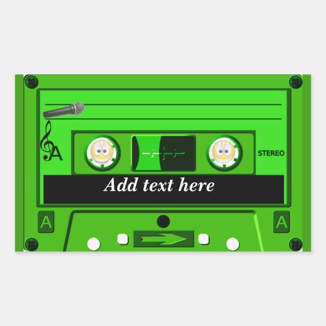Old School,Cassette_ Rectangular Sticker (Front)