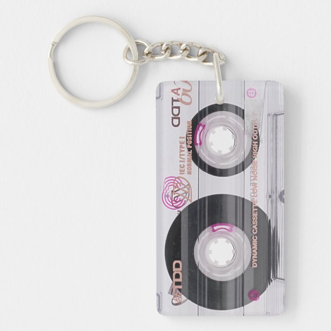 Old school cassette tape key ring (Front)