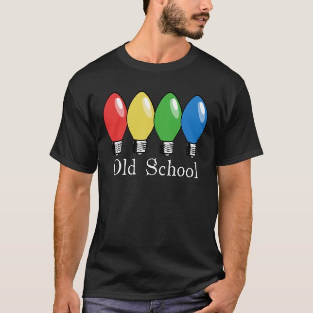 Old School Christmas Tree Lights T-Shirt (Front)