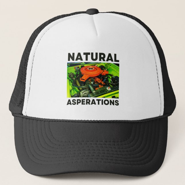 Old School Classic Engines Naturally Aspirated V8 Trucker Hat (Front)