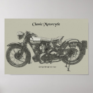 Old School classic motorcycle 1920s Poster