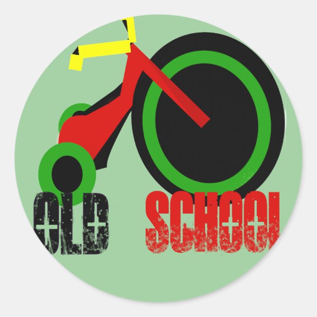 Old School Classic Round Sticker (Front)