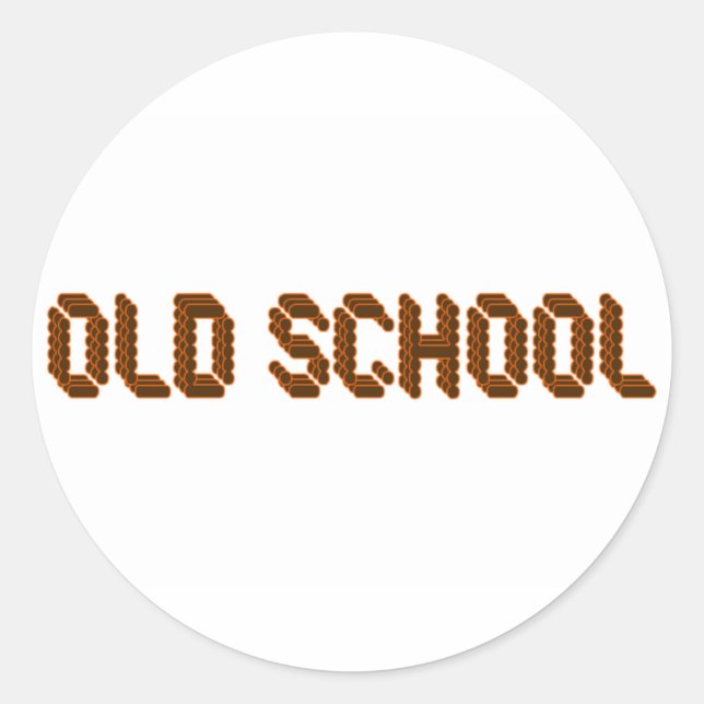 Old School Classic Round Sticker (Front)