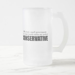 Old School Conservative Frosted Glass Beer Mug