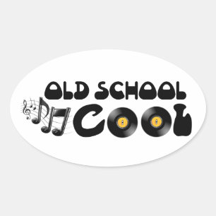 Old School Cool - Vinyl Records and Good Music Oval Sticker