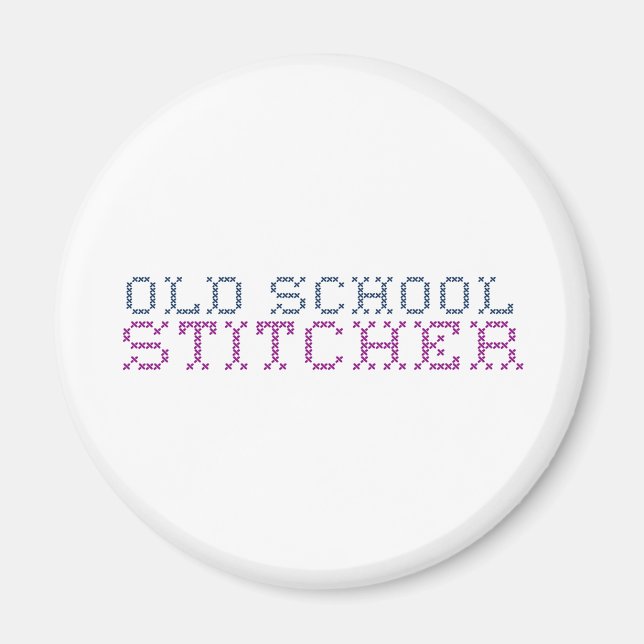 Old School Cross-stitch Magnet (Front)
