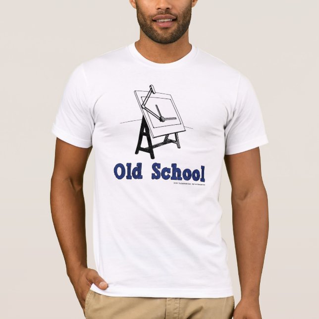 Old-School-Drafting-Board-blue T-Shirt (Front)