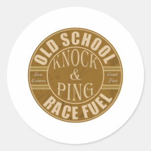old school drag race fuel classic round sticker