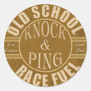 old school drag race fuel classic round sticker