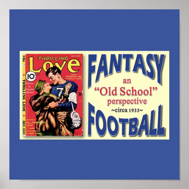 Old School Fantasy Football Poster (Front)