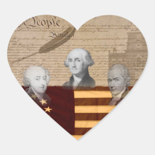 OLD SCHOOL FOUNDING FATHERS HEART STICKER