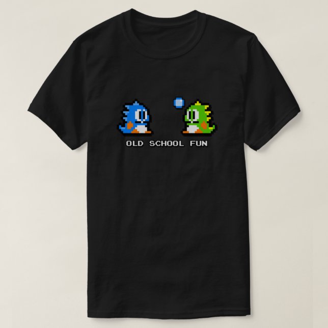 Old School Fun - Bubble Bobble - Bub and Bob - Arc T-Shirt (Design Front)