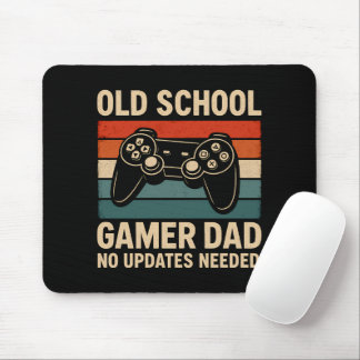 Old School Gamer Dad Retro Controller Mouse Mat