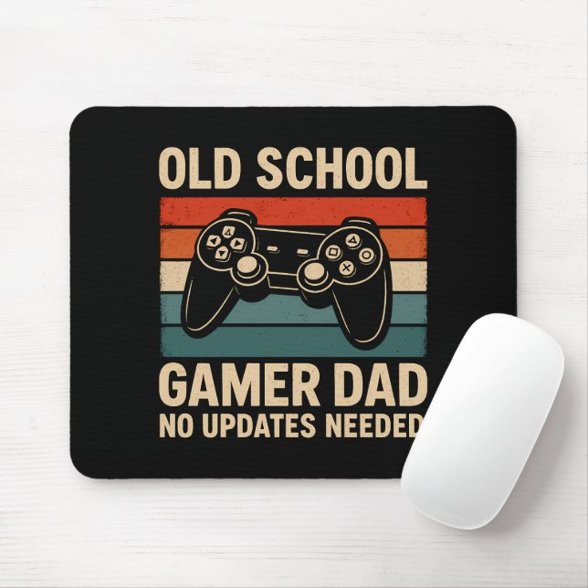 Old School Gamer Dad Retro Controller  Mouse Mat (With Mouse)