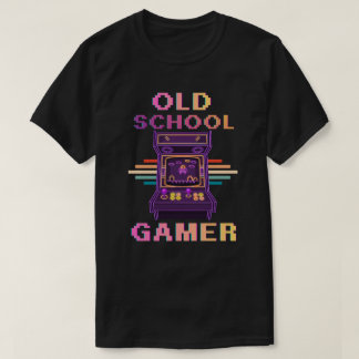 Old School Gamer Retro Arcade Neon T-Shirt