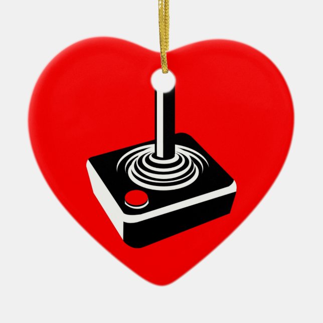 Old School Gaming Love Ceramic Tree Decoration (Front)