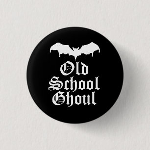 Old School Ghoul Goth Bat 3 Cm Round Badge
