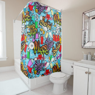 Old School Graffitti Shower Curtain
