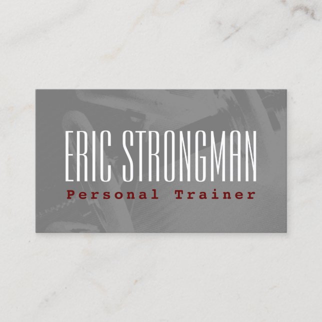 Old school gym cover fitness style business card (Front)