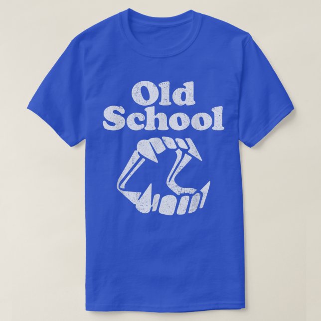 Old School Halloween Vampire Plastic Teeth 70's 80 T-Shirt (Design Front)