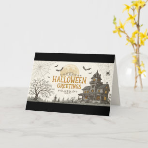 Old School Haunted House Card