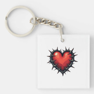 Old School Heart & Thorns Tattoo T-Shirt Key Ring