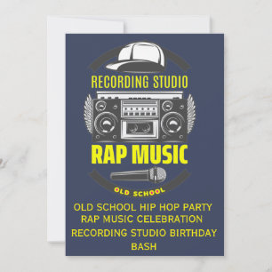 Old School Hip Hop Birthday Party Invitation 90s 
