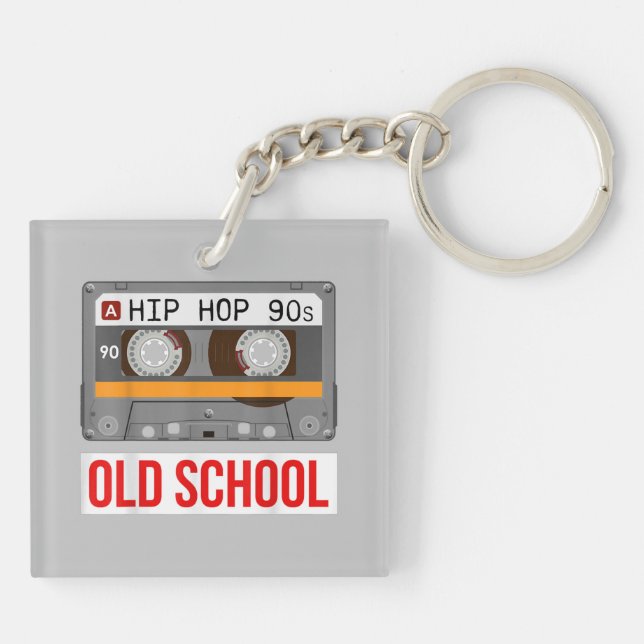 Old School Hip Hop Cassette Tape Rap Music Lovers  Key Ring (Back)