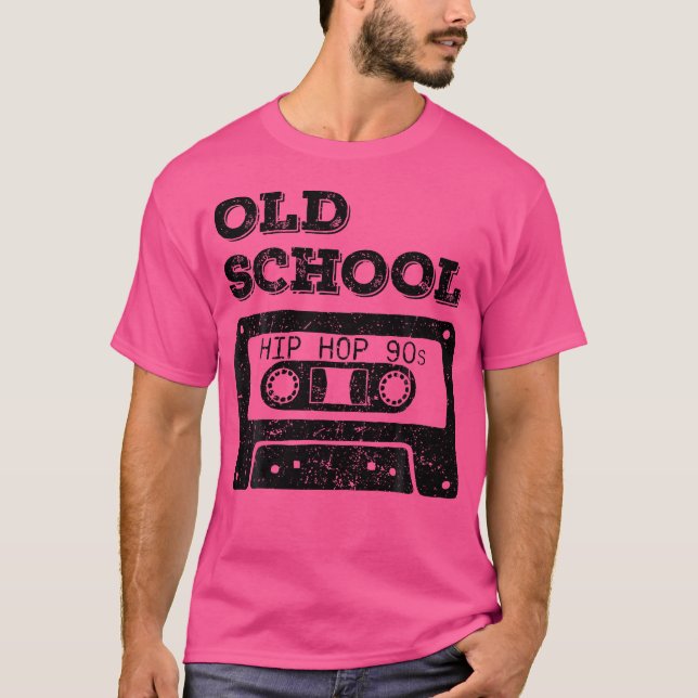 Old School Hip Hop Cassette Tape Rap Music Lovers T-Shirt (Front)