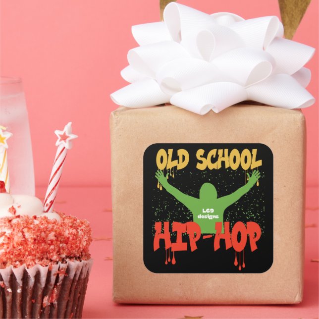 OLD SCHOOL HIP HOP funny music                     Square Sticker (Party)