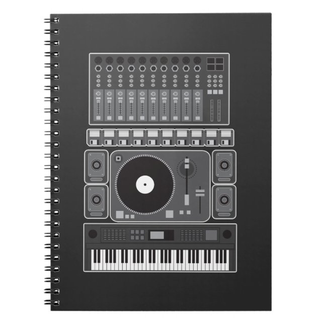 Old School Hip Hop Rap Music Beat Maker DJ Gift Notebook (Front)