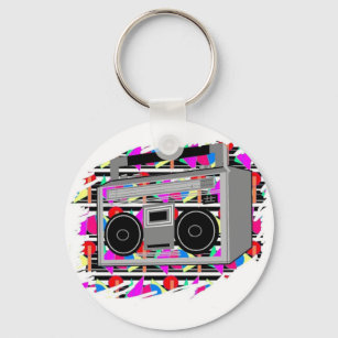 old school hip hop stereo RETRO 1980s boombox Key Ring