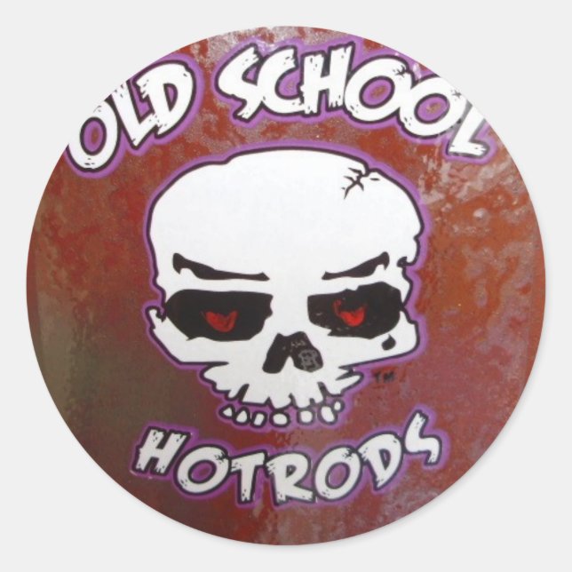 Old School Hot Rods Classic Round Sticker (Front)