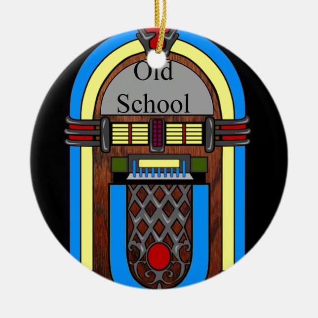Old School Jukebox Ceramic Tree Decoration (Front)