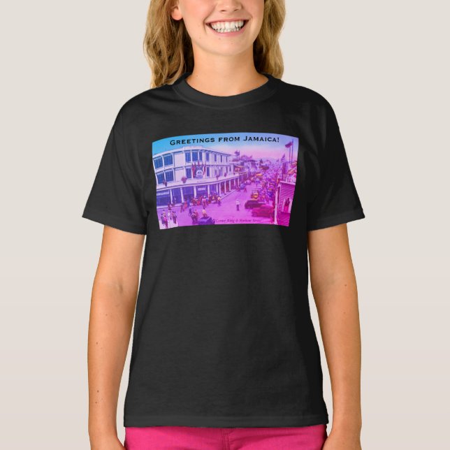 Old School Kingston, Jamaica (Harbour Street) BWI T-Shirt (Front)
